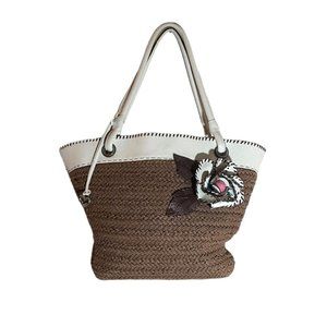 Brighton Woven Tote Leather Trim